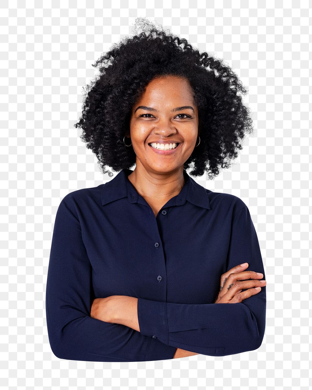 Png cheerful business woman sticker, transparent background