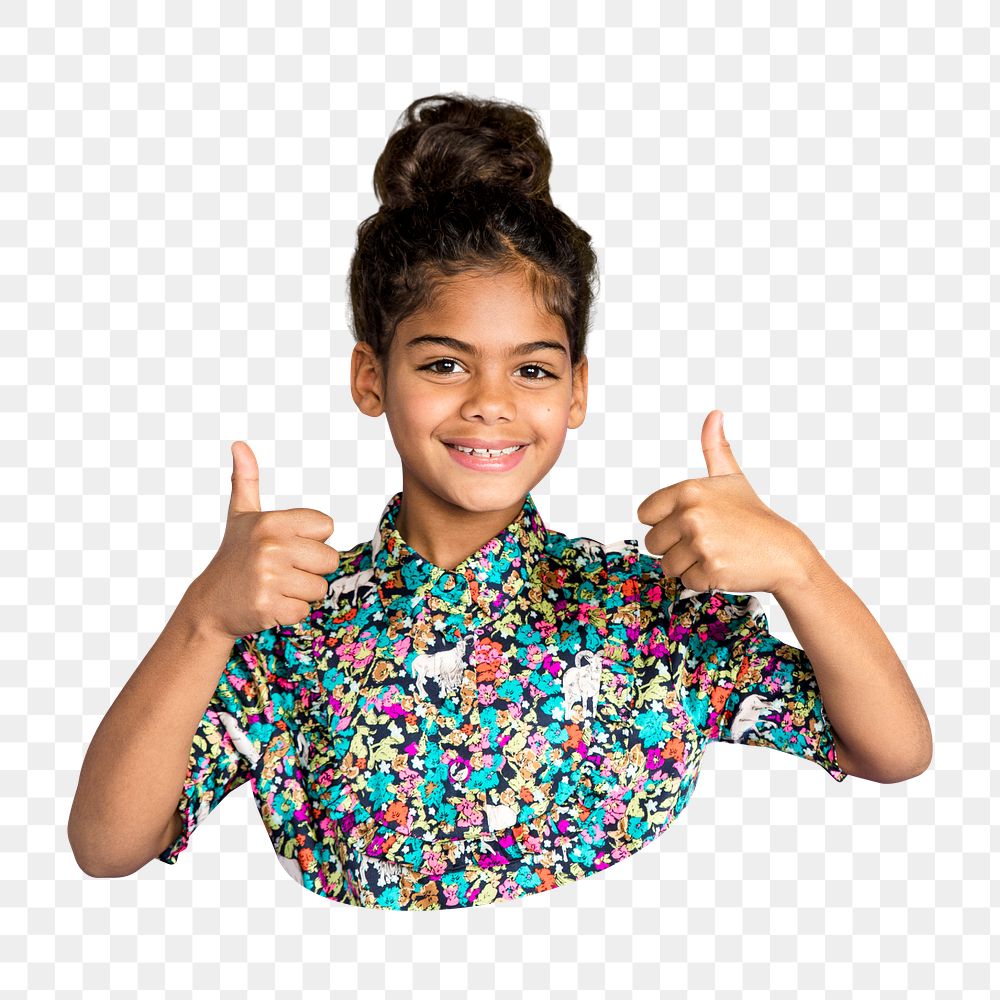 Png girl thumbs up sticker, transparent background