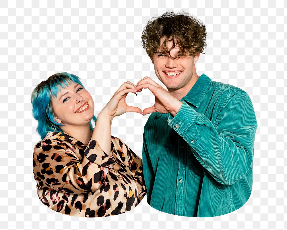 Lovely couple png sticker, transparent background