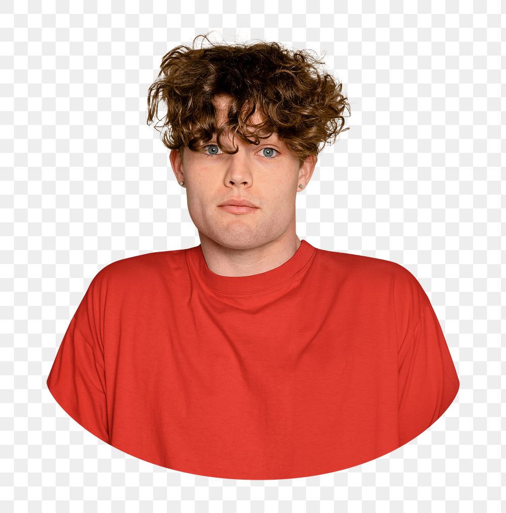 Confused man png sticker, transparent background