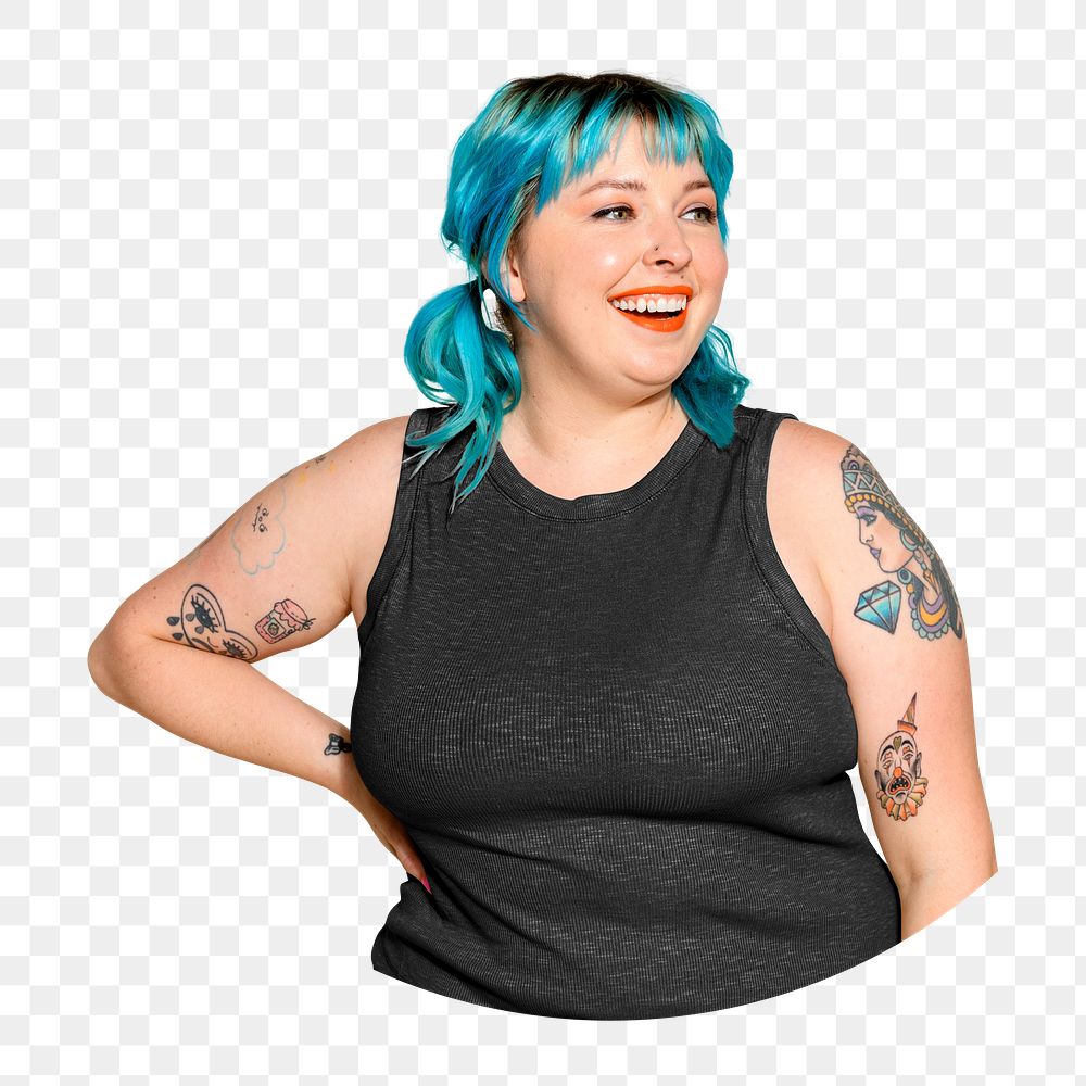 Plus-size woman png sticker, transparent background
