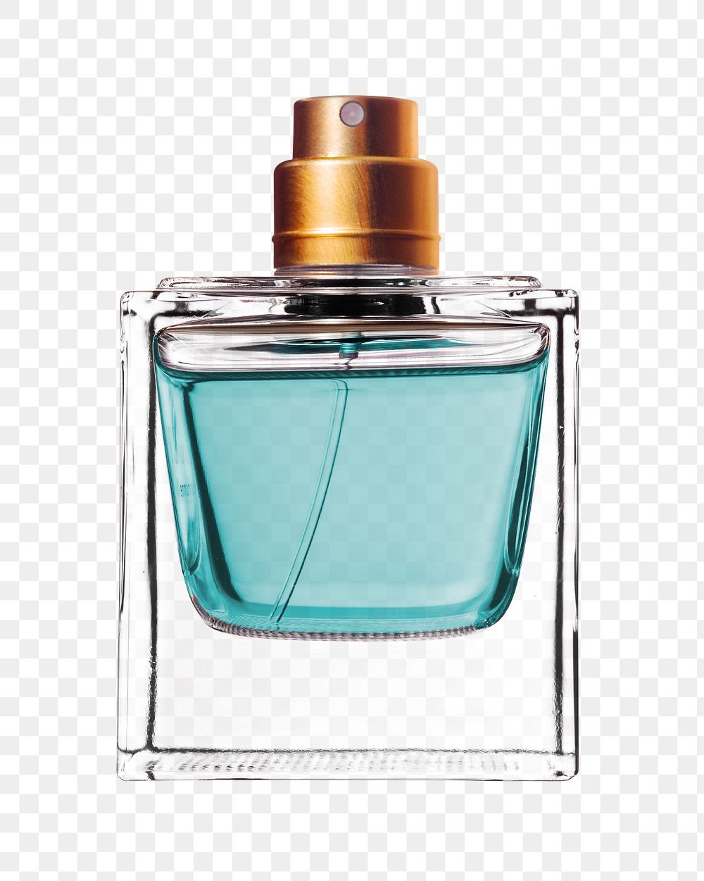Blue perfume bottle png sticker, transparent background 