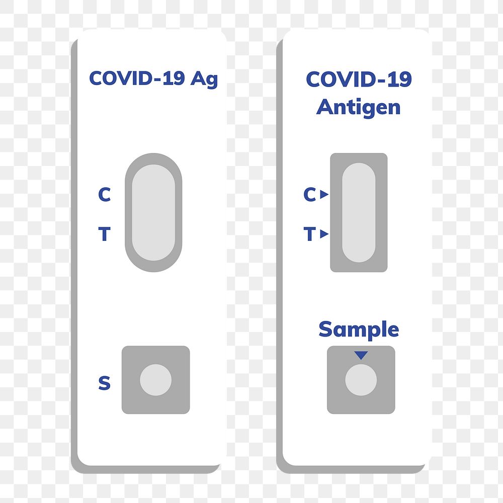 Png rapid test sticker, COVID 19 diagnostic kit flat design
