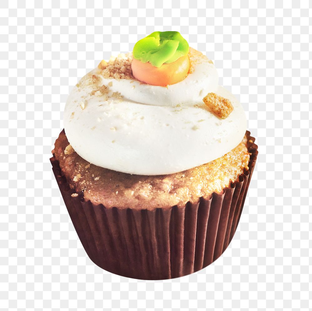 Carrot cupcake  png sticker, transparent background 