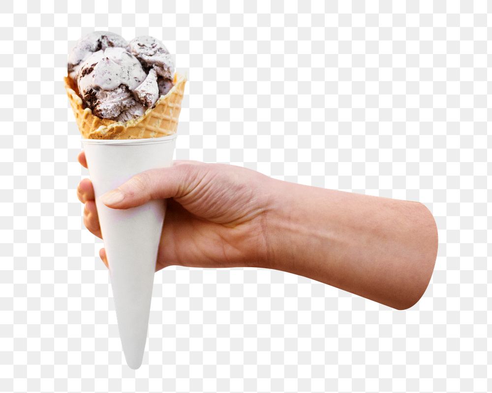 Ice cream  cone png sticker, transparent background 