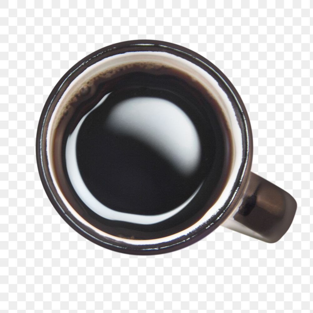 Black coffee  png sticker, transparent background 