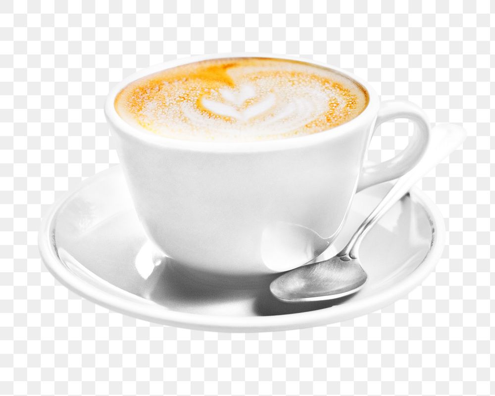 Latte coffee png sticker, transparent background 