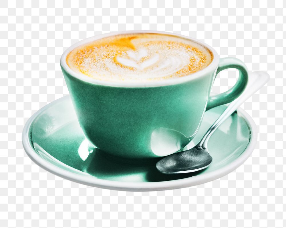 Latte coffee png sticker, transparent background 