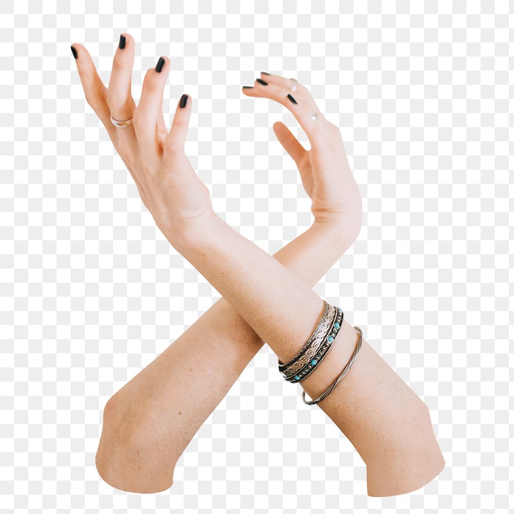 Woman's hands png sticker, transparent background 