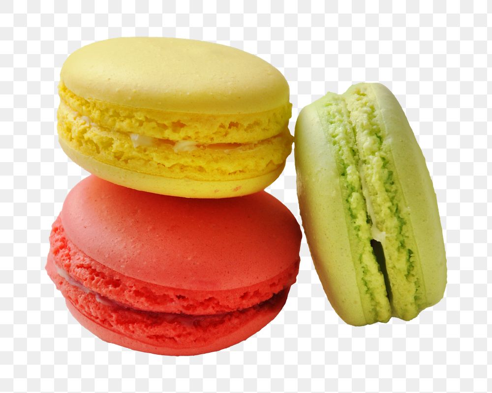 Colorful macarons png sticker, transparent background