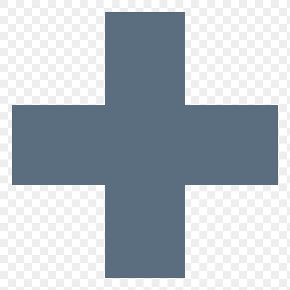 Health cross png icon sticker, plus sign, transparent background