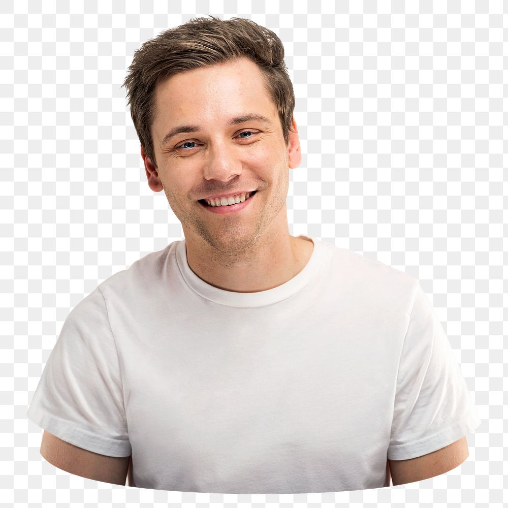 Young man png portrait, transparent background