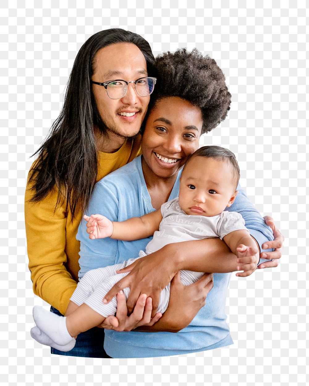 Png happy family sticker, transparent background