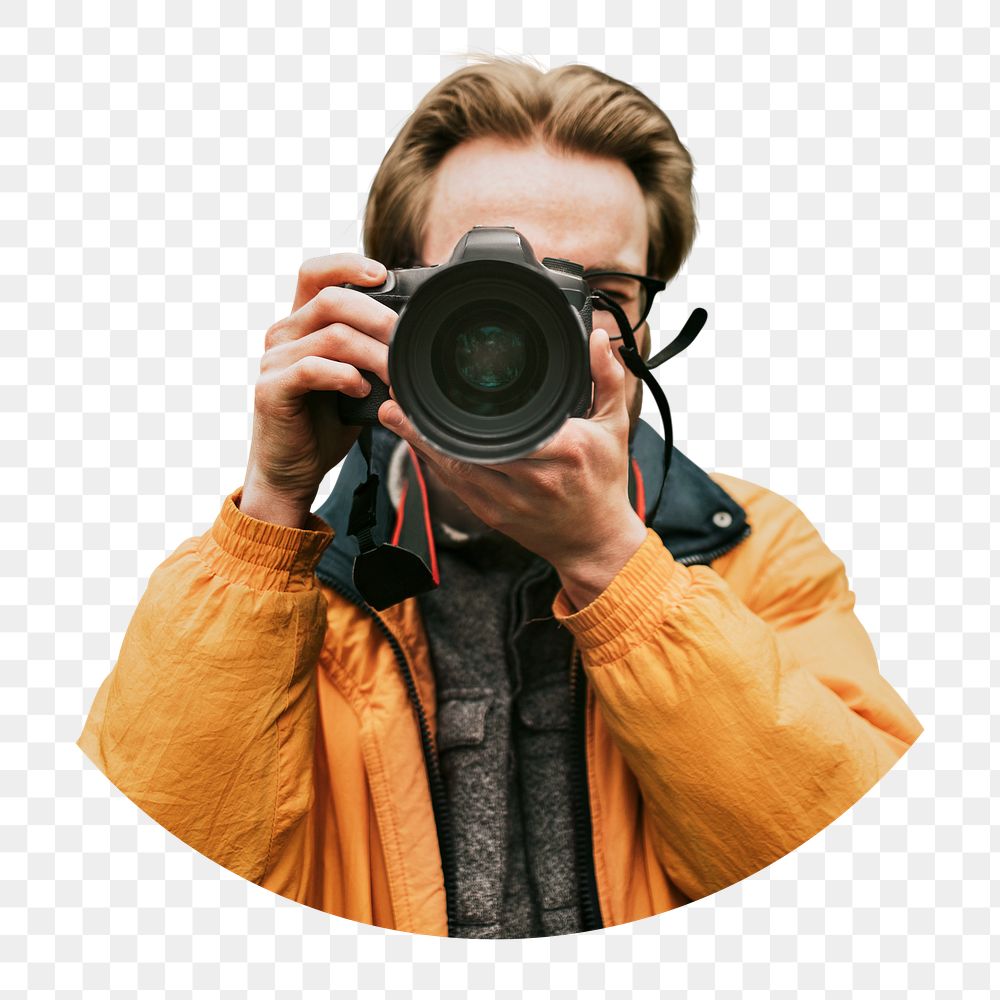 Professional photographer png sticker, transparent background