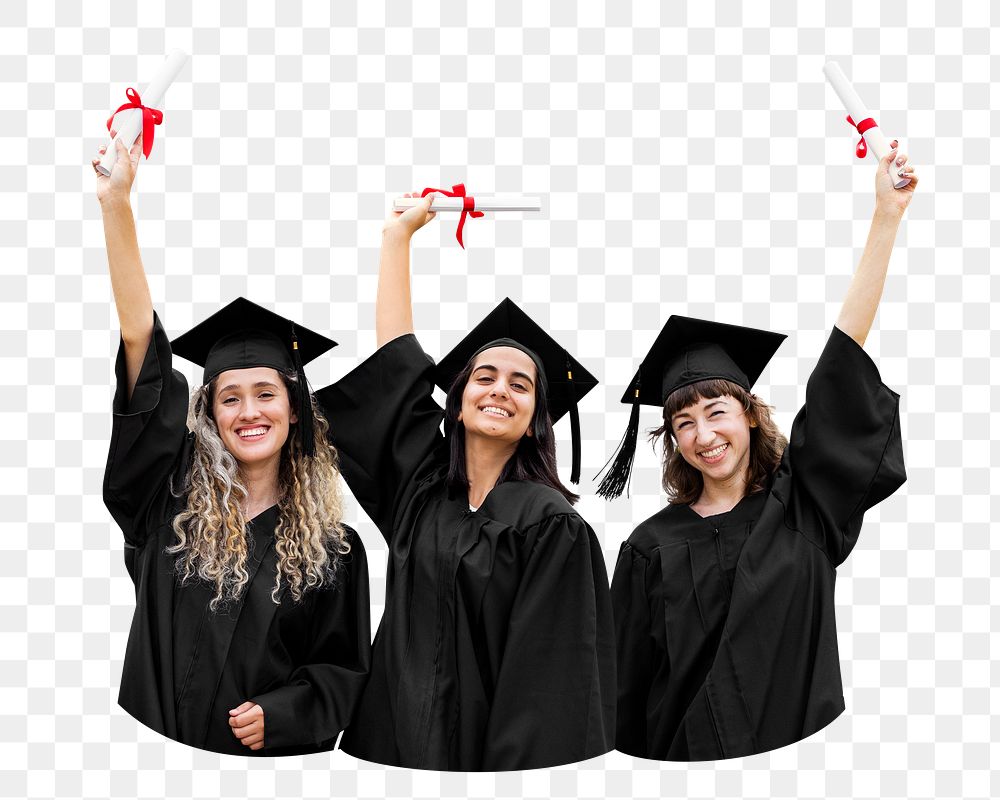 Happy graduates png sticker, transparent background