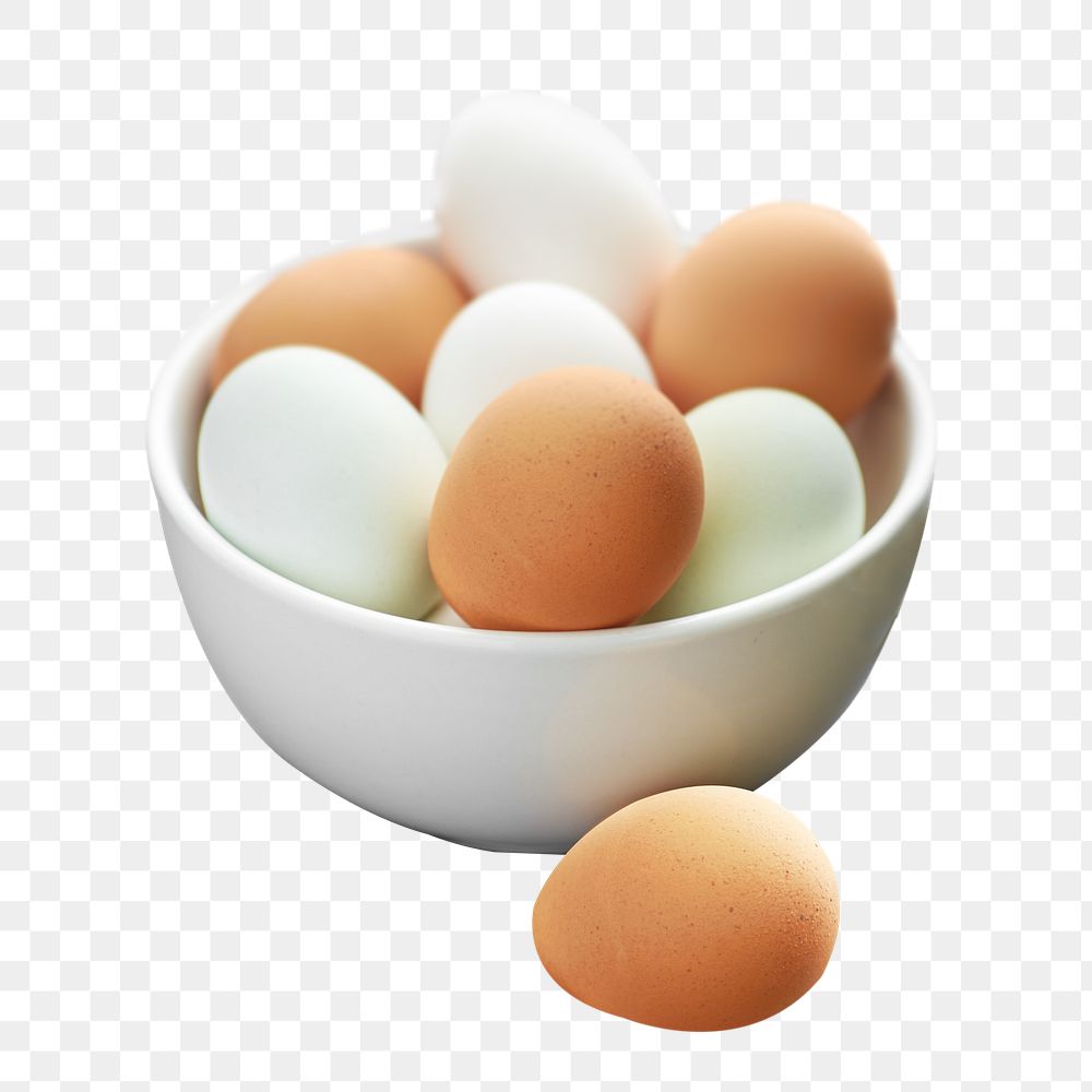 Fresh eggs png sticker, transparent background