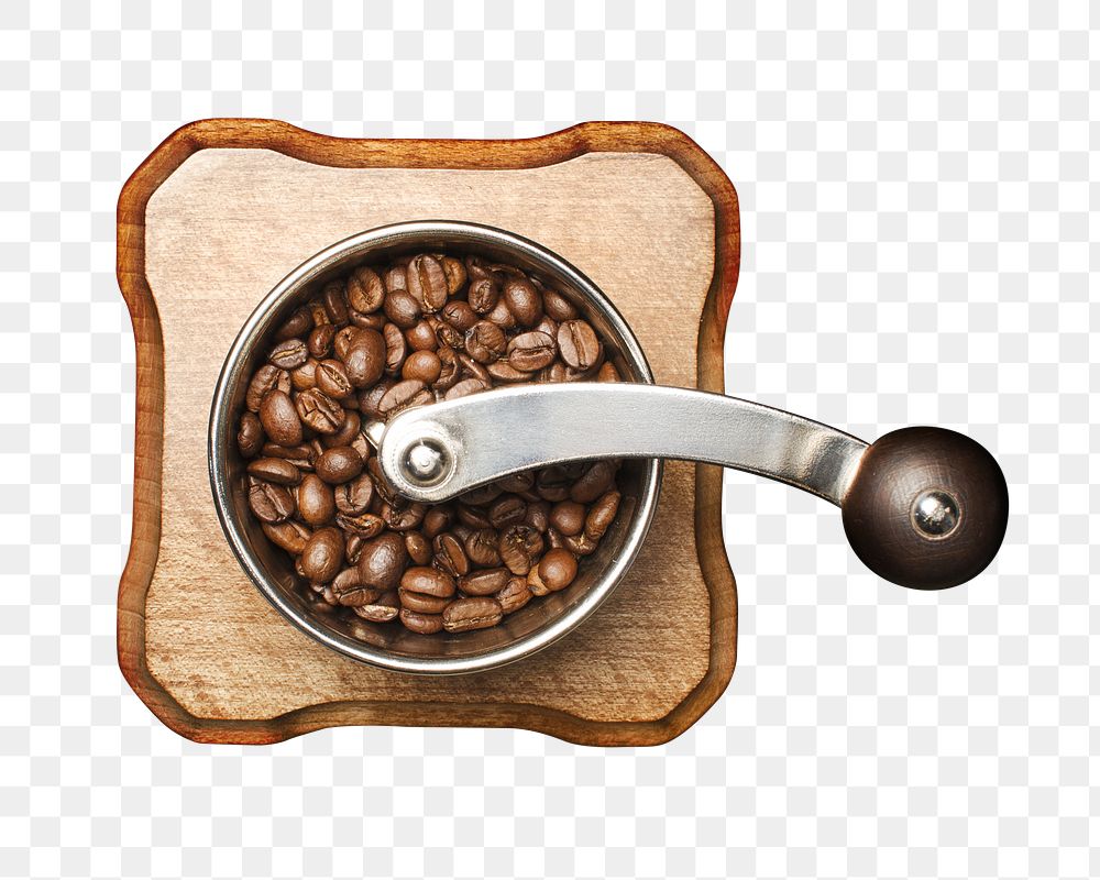 Coffee bean grinder png, transparent background
