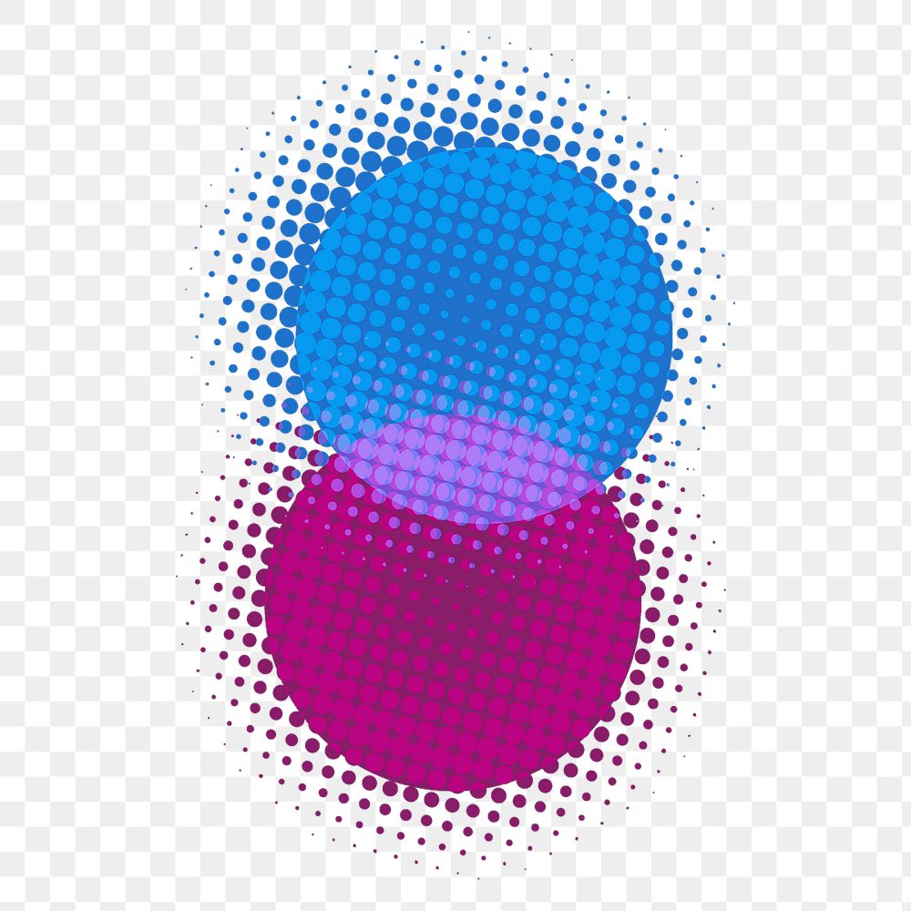 Overlapping circle png sticker, transparent background