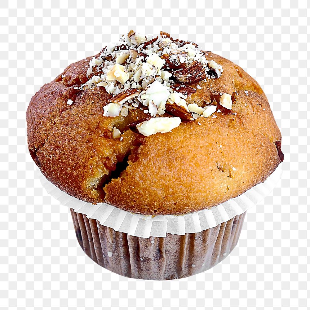 Nutty muffin png sticker, transparent background