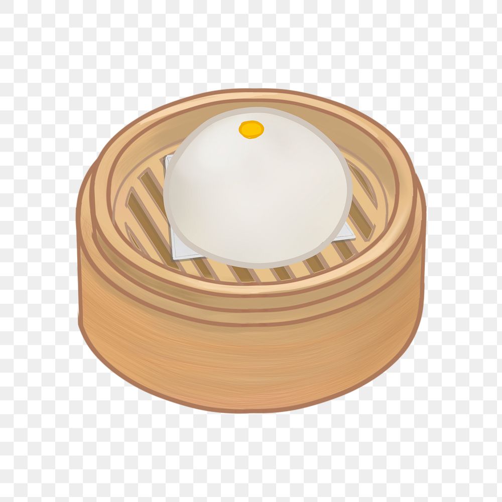 Chinese steamed bun png illustration sticker, transparent background