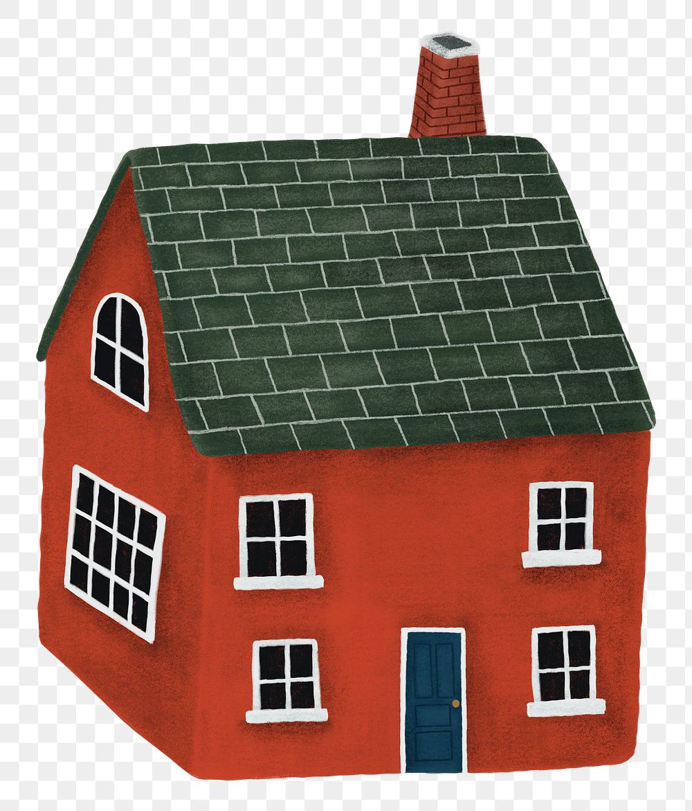 Cute house png sticker, cottage, transparent background