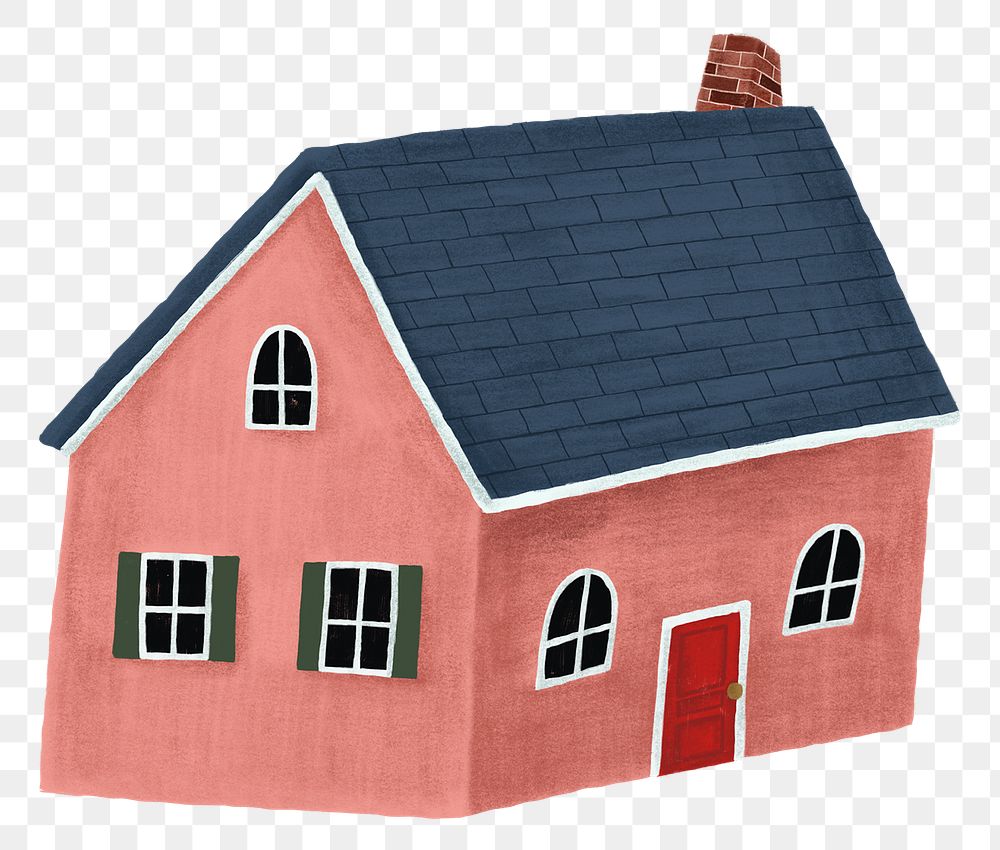Cute house png sticker, cottage, transparent background