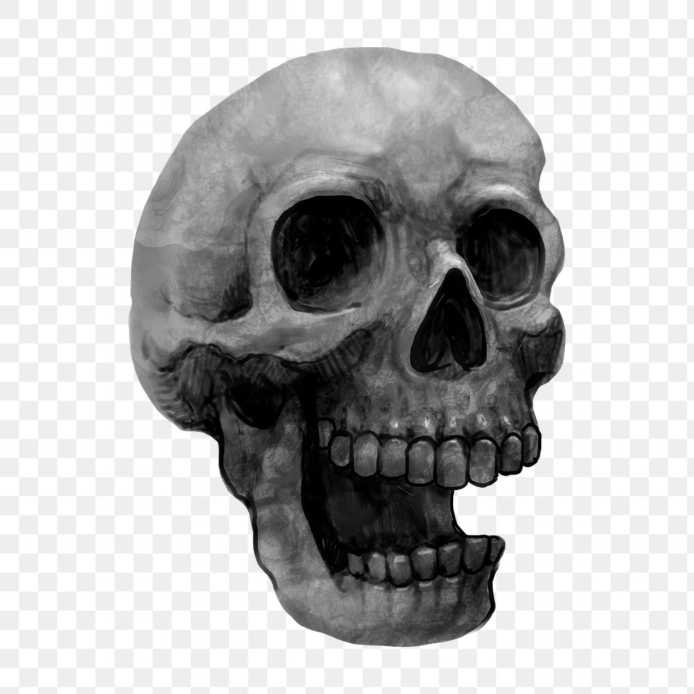 Halloween skull png illustration sticker, transparent background