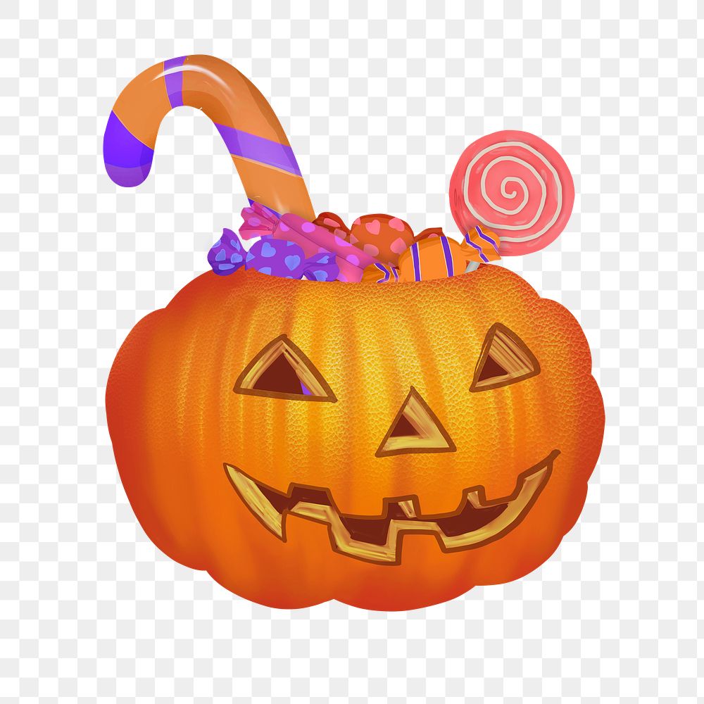 Halloween pumpkin png illustration sticker, transparent background