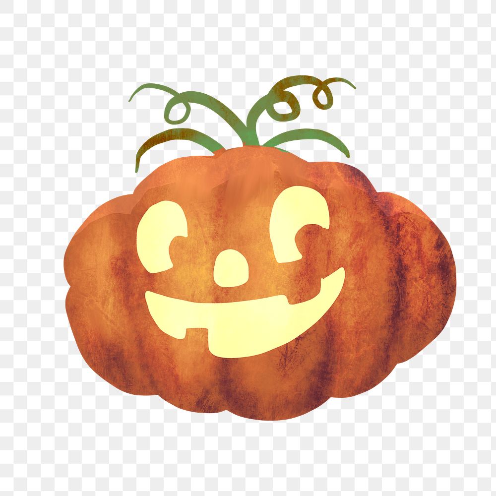 Halloween pumpkin png illustration sticker, transparent background