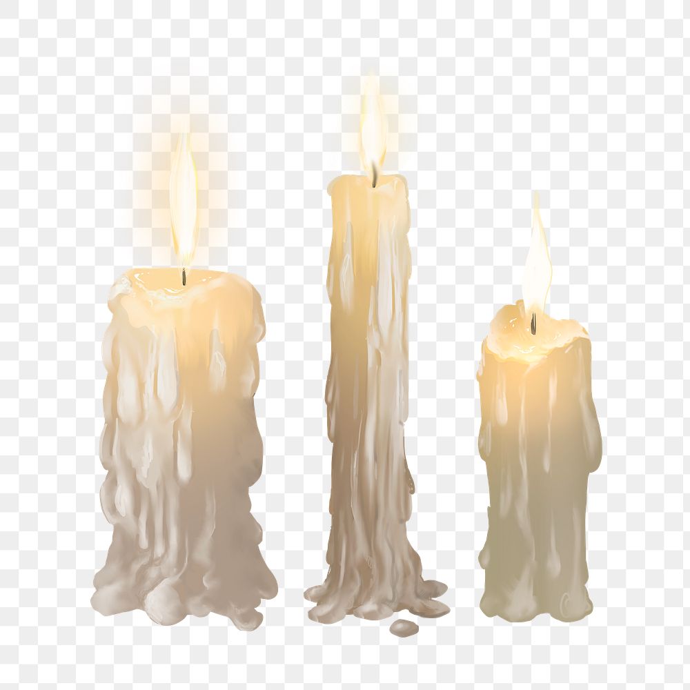  Halloween candles png illustration sticker, transparent background