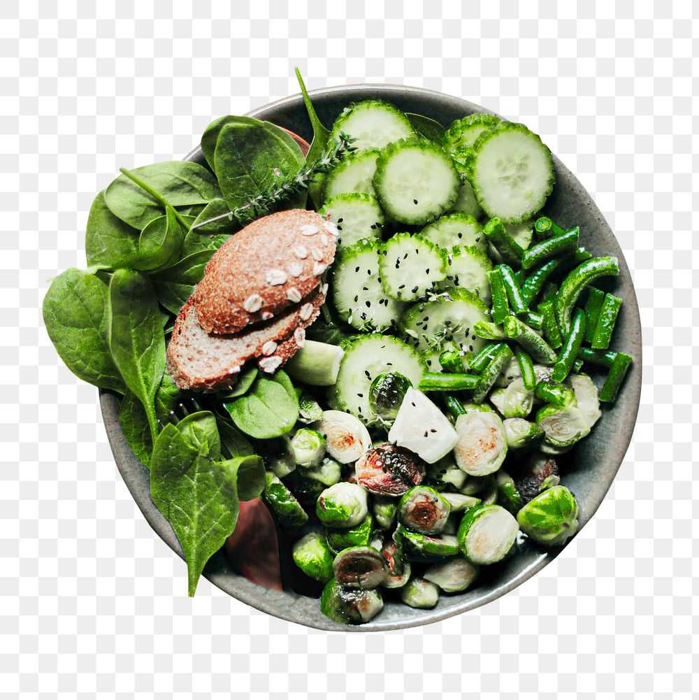 Salad bowl png food sticker, transparent background