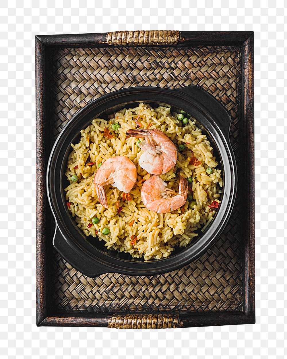Shrimp fried rice png sticker, transparent background