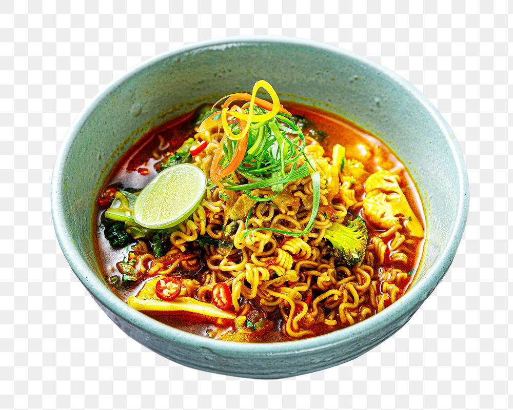 Spicy noodle png food sticker, transparent background
