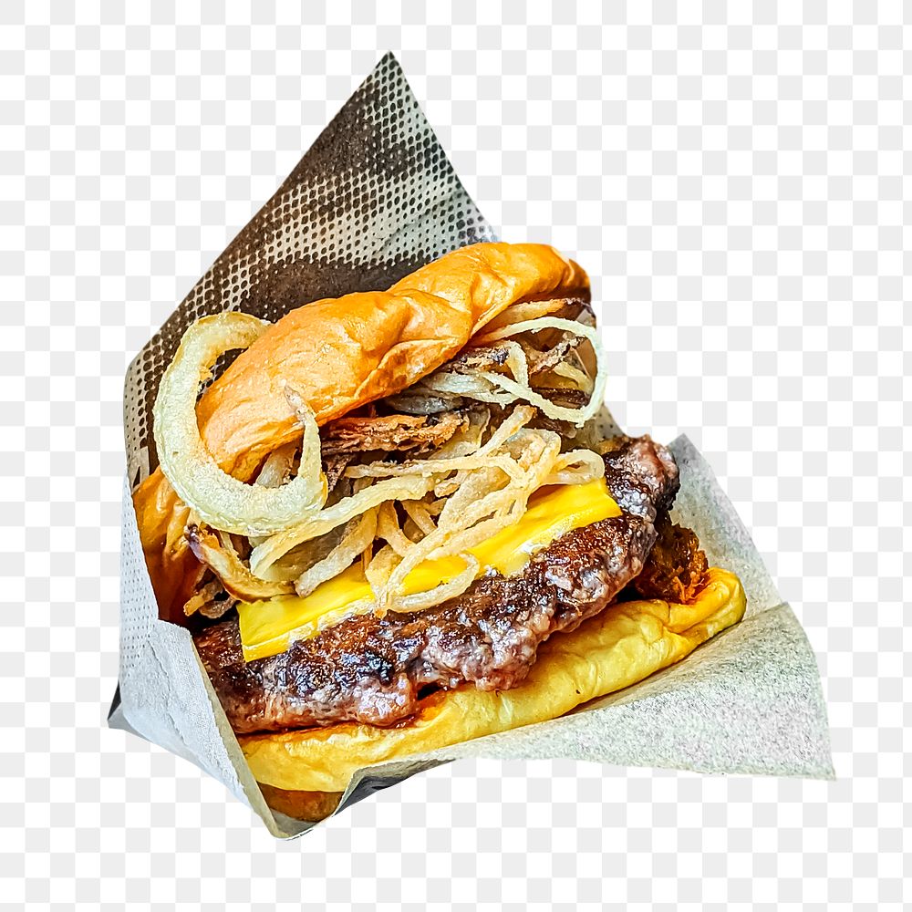 Burger png fast food sticker, transparent background