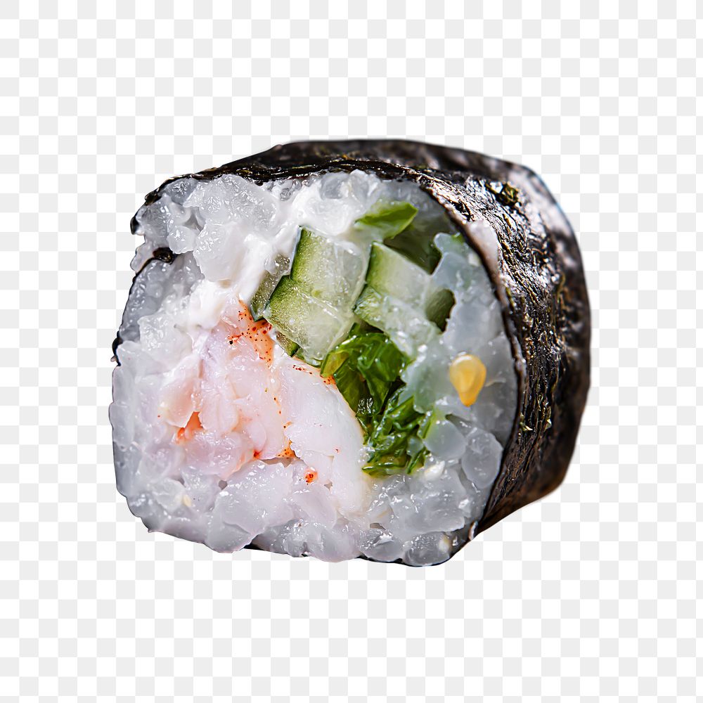 Sushi roll png sticker, transparent background