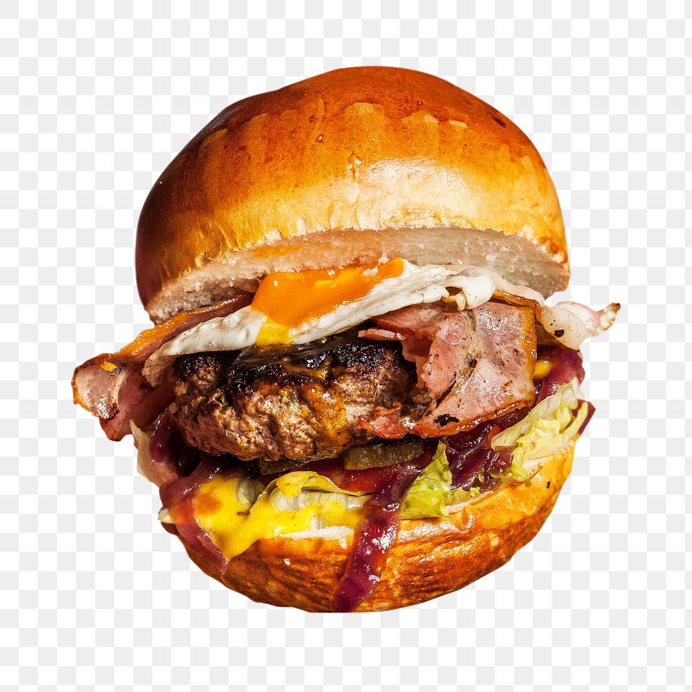 Burger png junk food sticker, transparent background