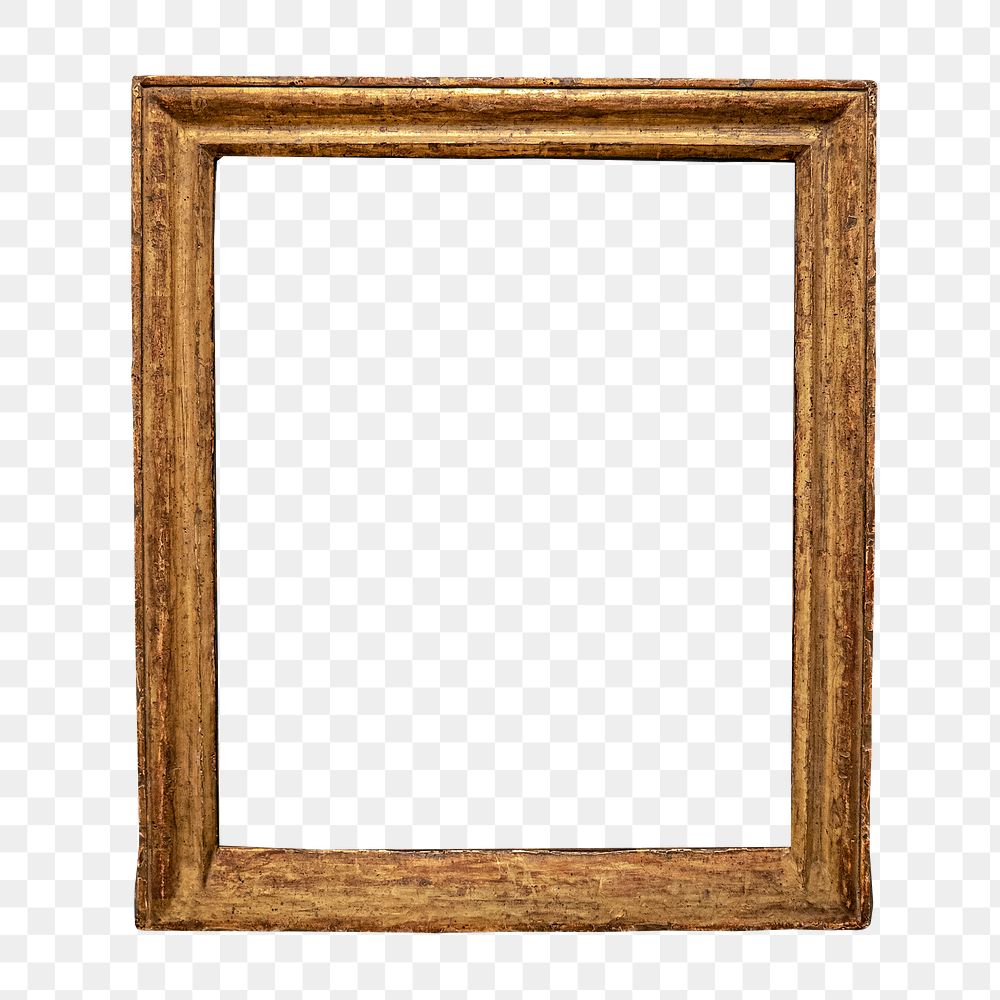 Wooden frame png sticker, transparent background