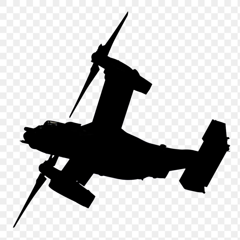 Military aircraft silhouette png sticker, transparent background