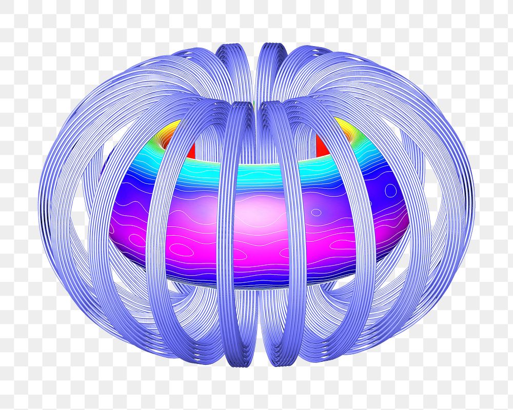Magnetic field coils png sticker, transparent background