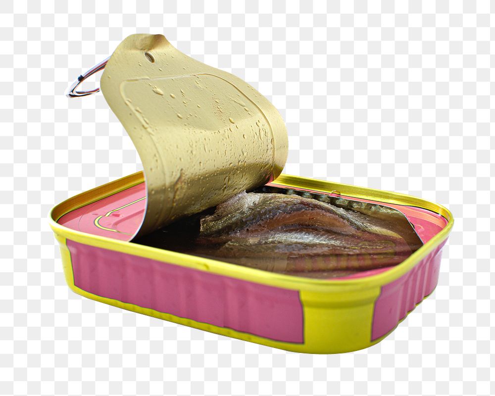 Canned anchovy png sticker, transparent background