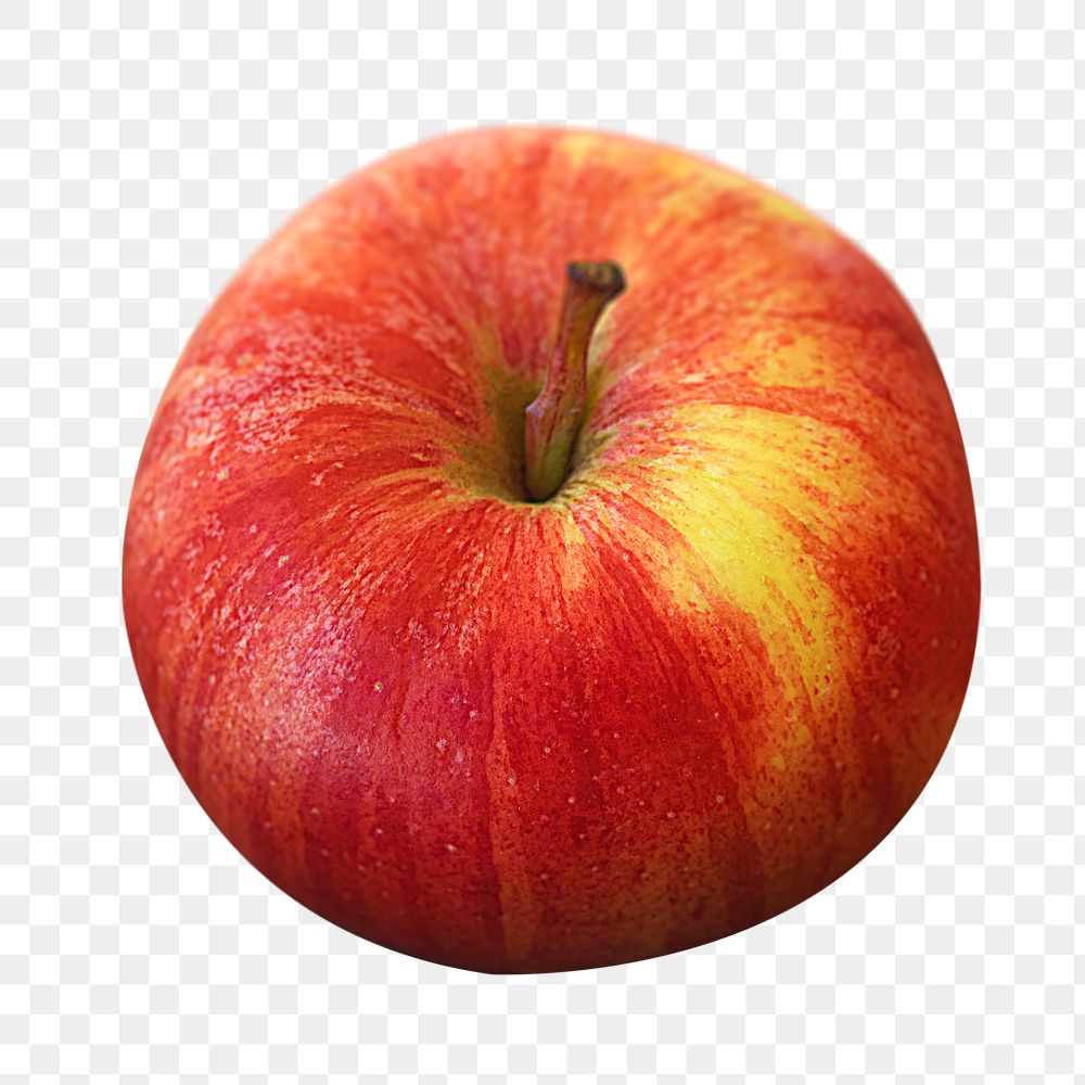 Red apple png sticker, transparent background