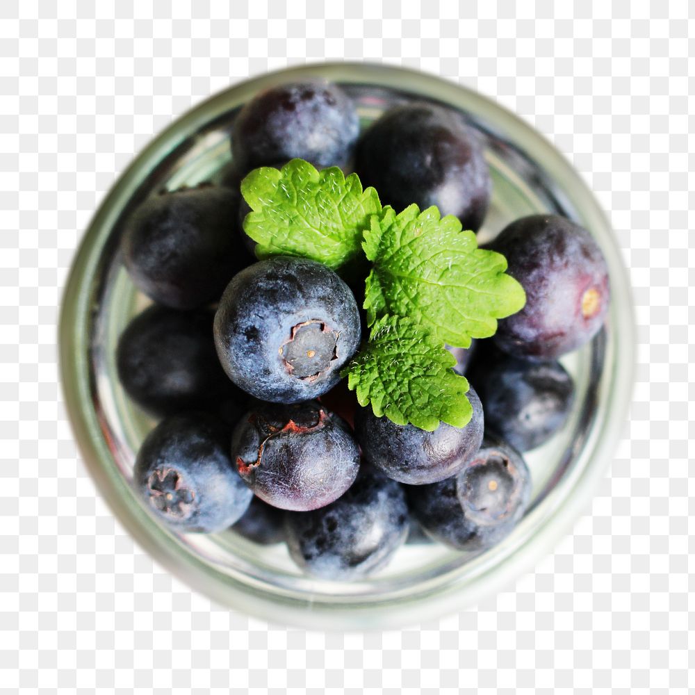 Blueberries in jar png sticker, transparent background