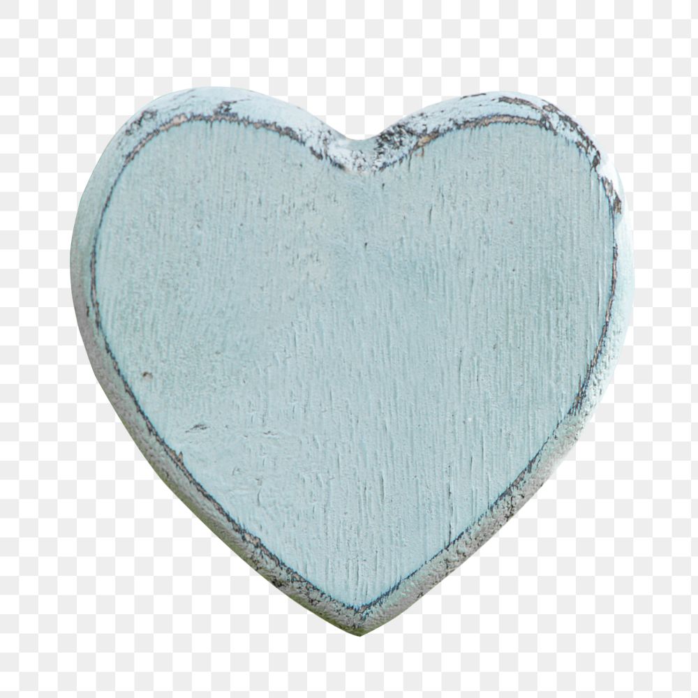 Blue heart png sticker, transparent background