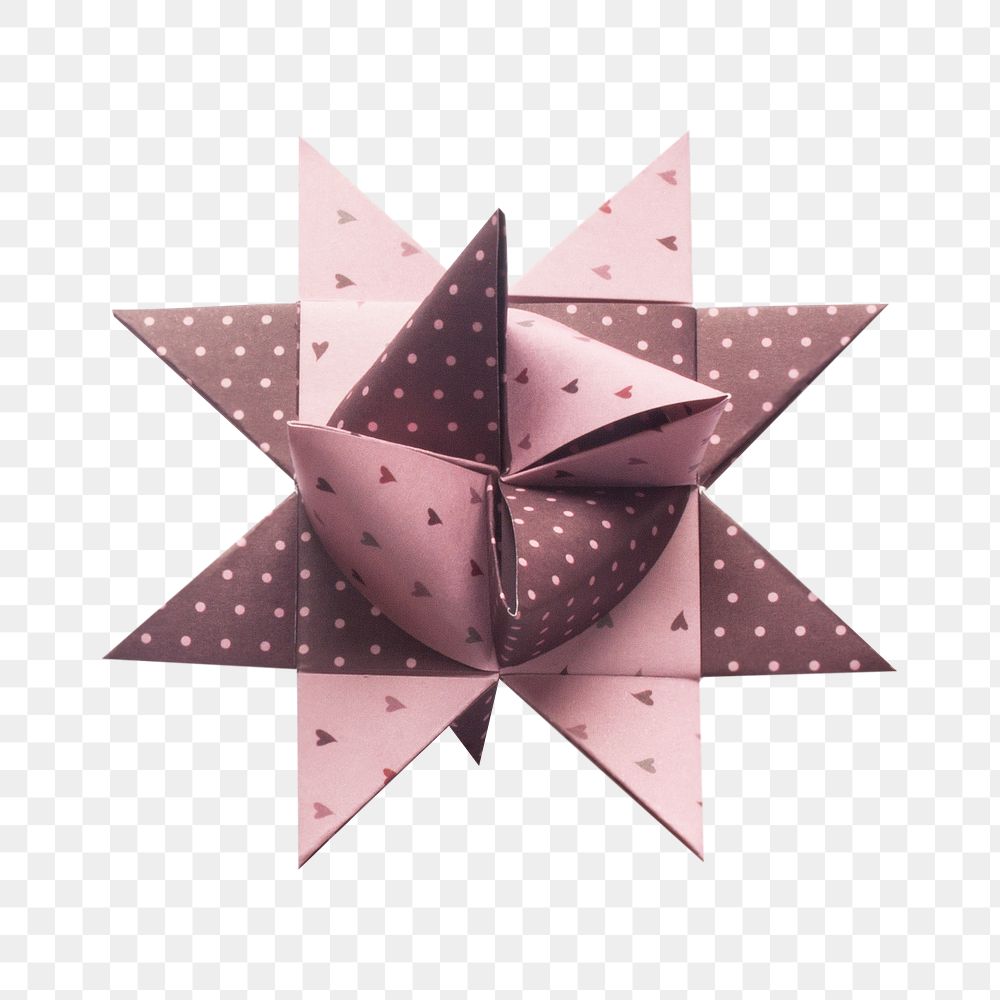 Star origami png sticker, transparent background