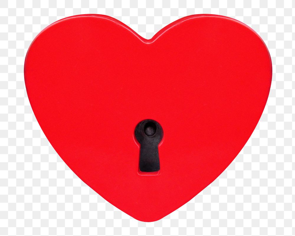 Love lock heart png sticker, transparent background