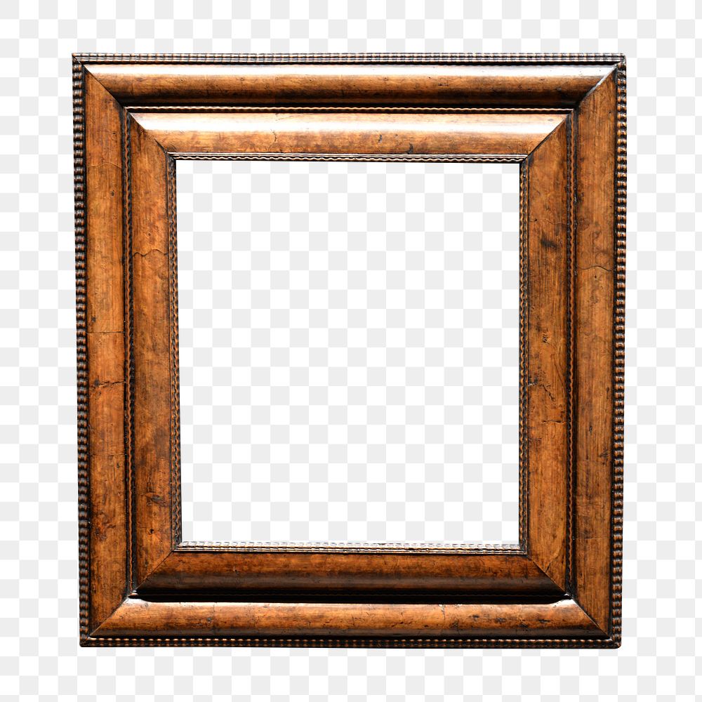 Wooden frame png sticker, transparent background