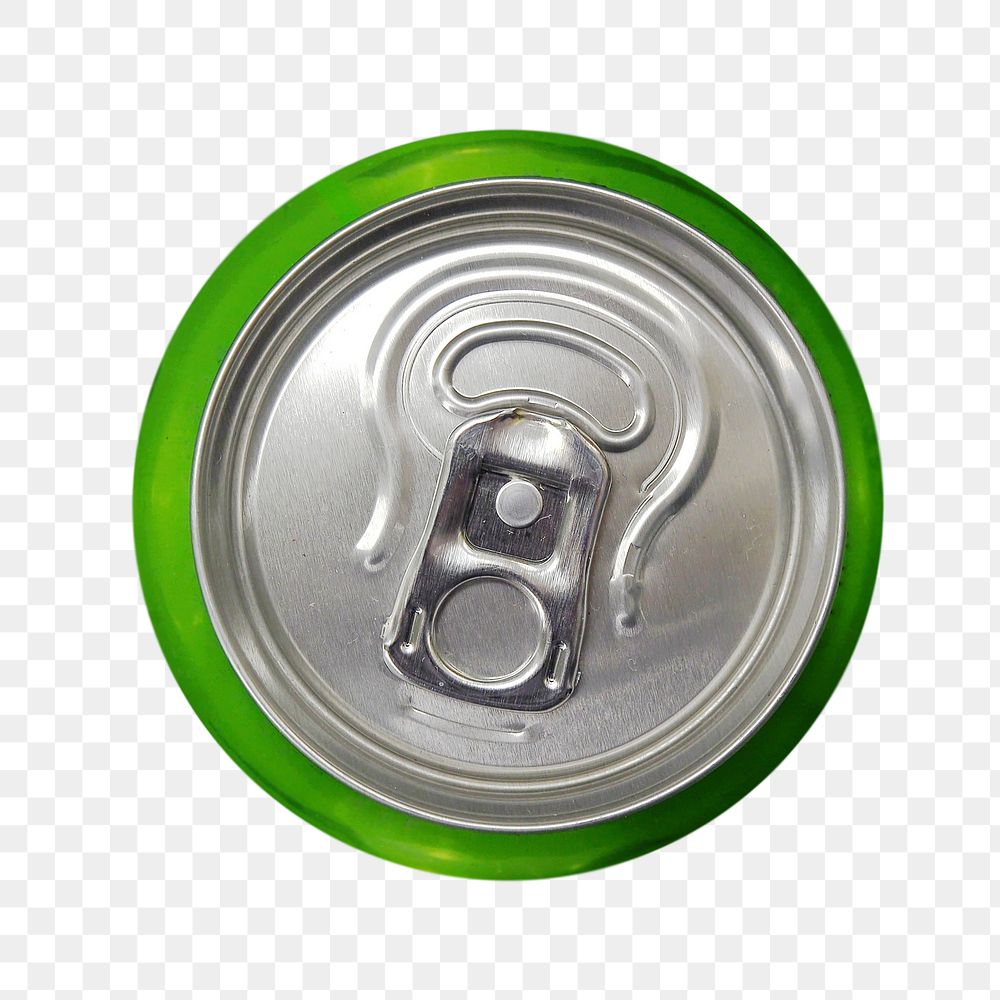 Green soda can png sticker, transparent background