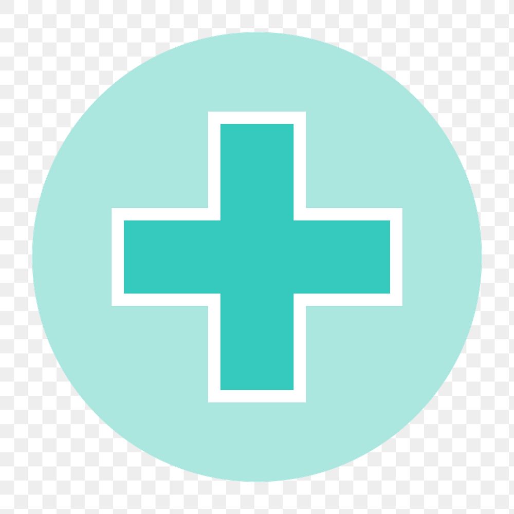 Health cross icon  png sticker, transparent background