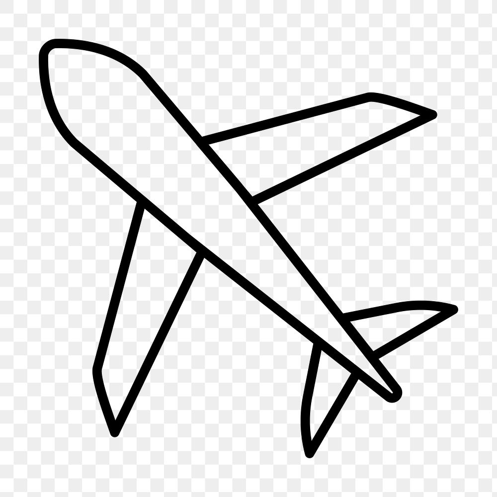 Airplane icon png sticker, travel graphic, transparent background