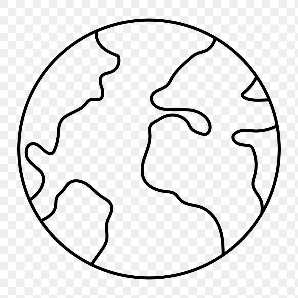 Globe icon png sticker, environment graphic, transparent background